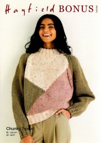 Knitting Pattern - Hayfield Bonus 10345 - Chunky Tweed - Ladies Sweater